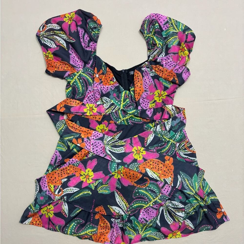 Crystal Doll Women’s Babydoll Mini Dress Bold Floral Pattern Size XXL